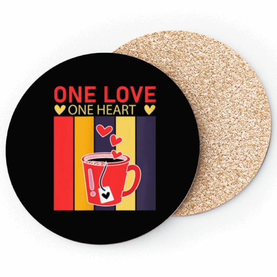 Valentine OneLove One Heart Coasters