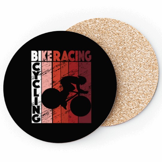 Bike Racing Cycling Bicycle Retro Cyclist Coasters