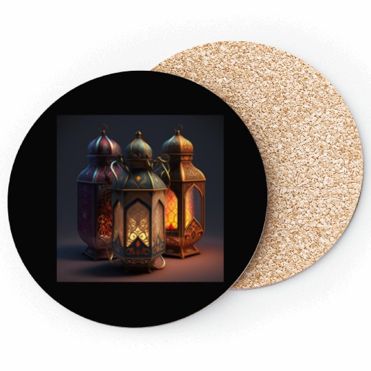 Ramadan lanterns hyper realistic hyper details Coasters