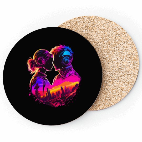 Embrace the Future with Cyberpunk Couples in Love Coasters