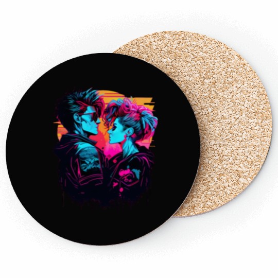 Get the Hottest Cyberpunk Synthwave Art - In Love Coasters