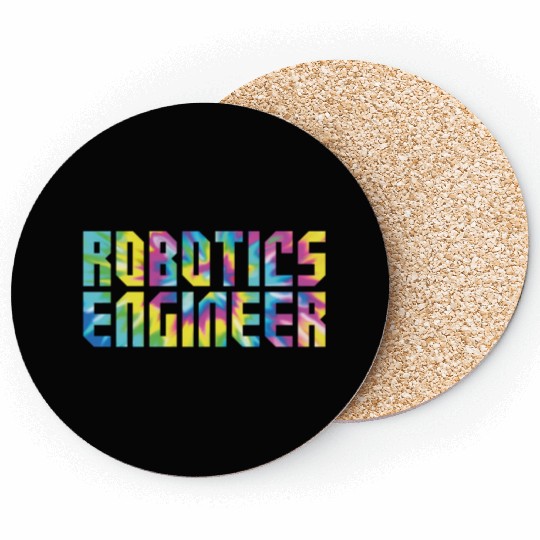 Robot Robotics Engineer Tie Dye Coasters