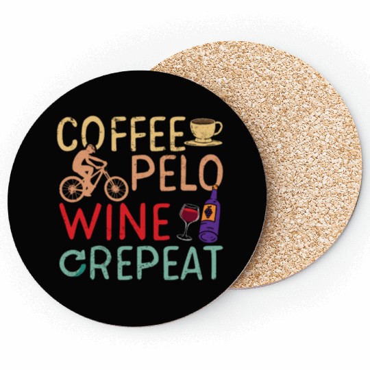coffee, pelo, wine, repeat Coasters