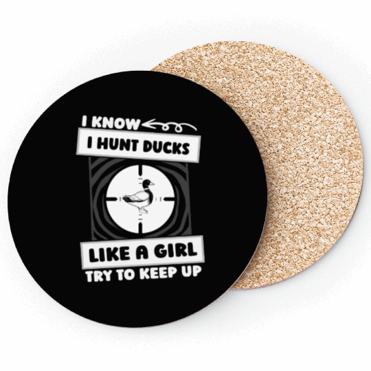 Duck Hunting Girl Coasters