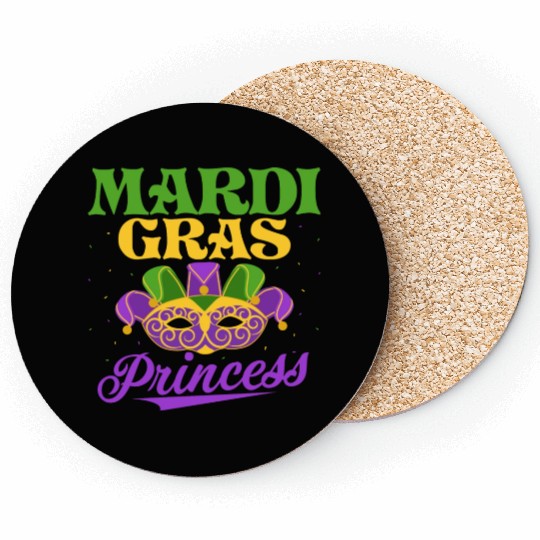 Mardi Gras Princess Parade BeadsParty Coasters