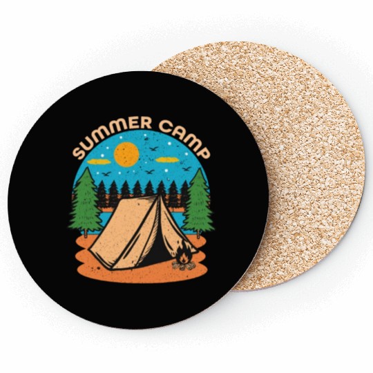 Happy Summer Camp Camping Lover FunnyT-Coasters