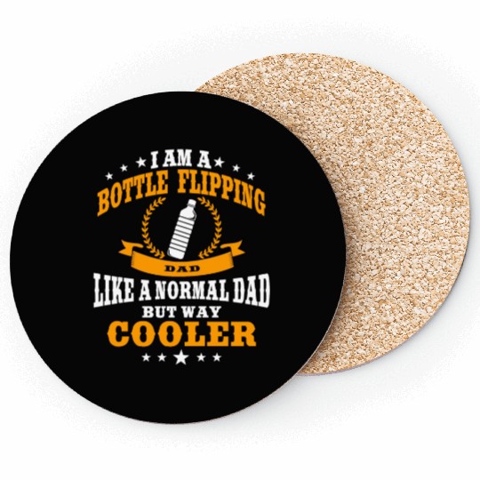 Bottle Flipping Dad For Men Coasters