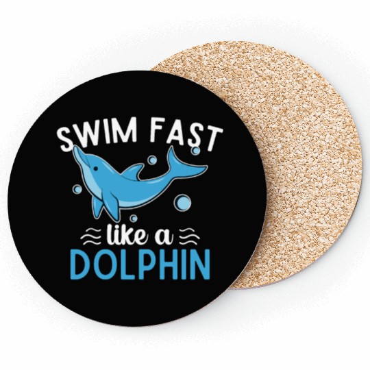 Swim Fast Like A Dolphin Swimming Sports Pool Coasters