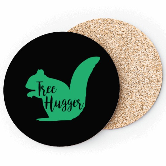 Tree Hugger Squirrel Lover Gift Coasters