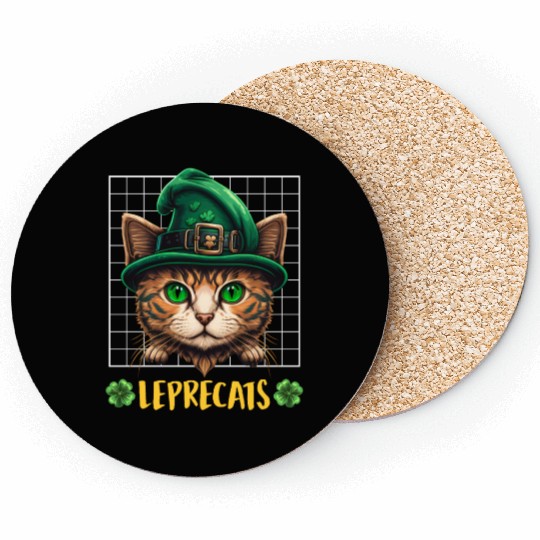 St. Patrick's Day cats leprecats kittens Coasters
