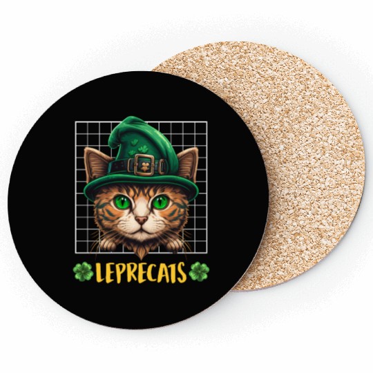 St. Patrick's Day cats leprecats kittens Coasters