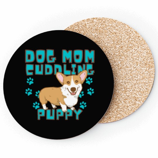 DOG MOM CUDDLING PUPPY , DOGS LOVERS Coasters