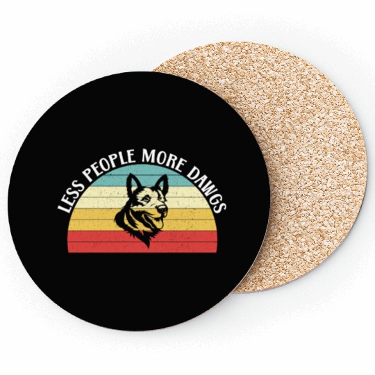 Less People More Dogs German Shepherd Lover Coasters