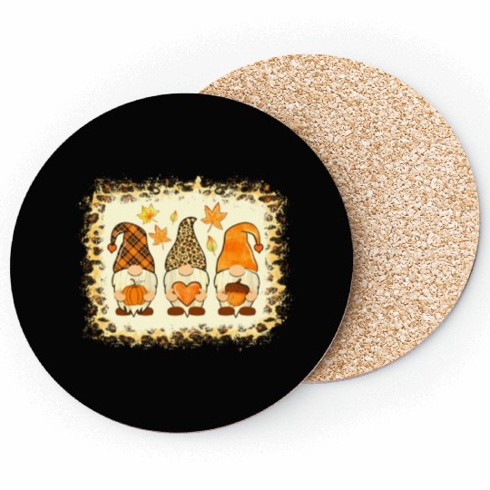 Bleached Happy Fall Y all Gnome Pumpkin Autumn Tha Coasters