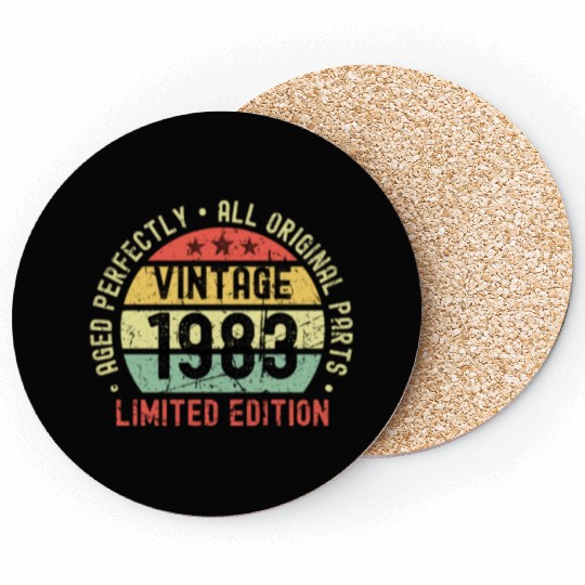 40th Birthday Vintage 1983 Coasters