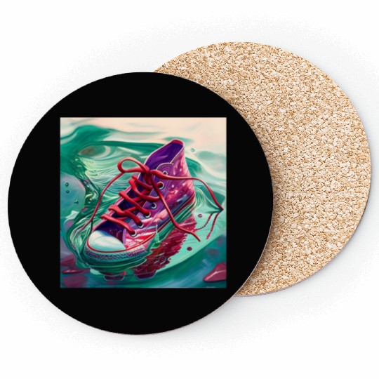 One purple running shoe Coasters
