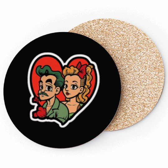 Lovely Couple In Valentine’s Day Coasters