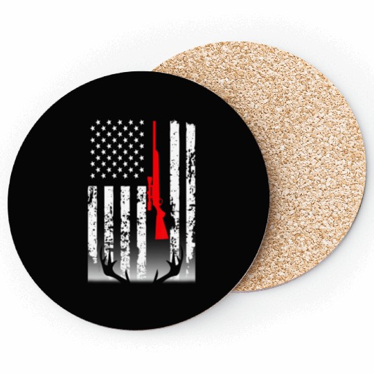 American Flag Coasters Deer Hunting Guyn Hunters