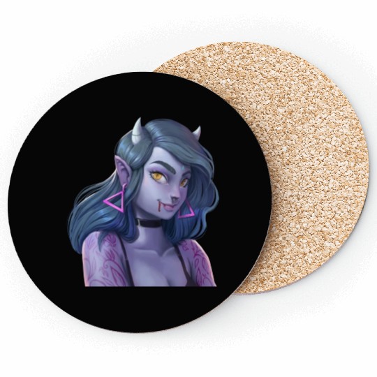Girl Vampire Illustration with strong attitude Coasters