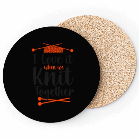 Knitting Knitter Friends Besties Coasters