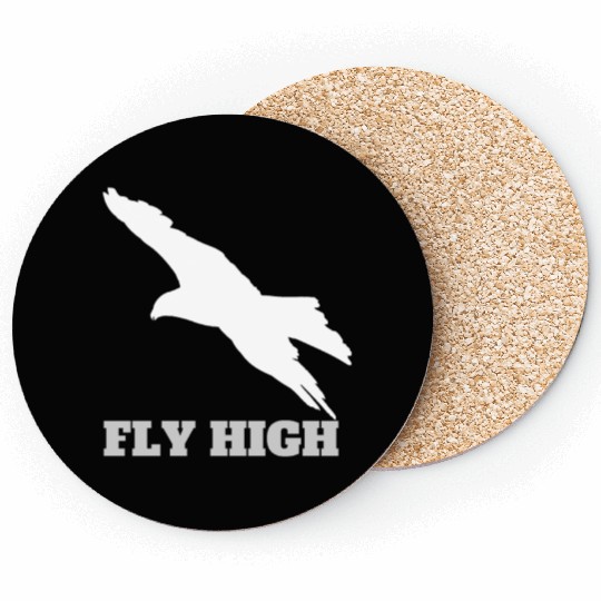 FLY High Grey Pop Art Eagle Coasters