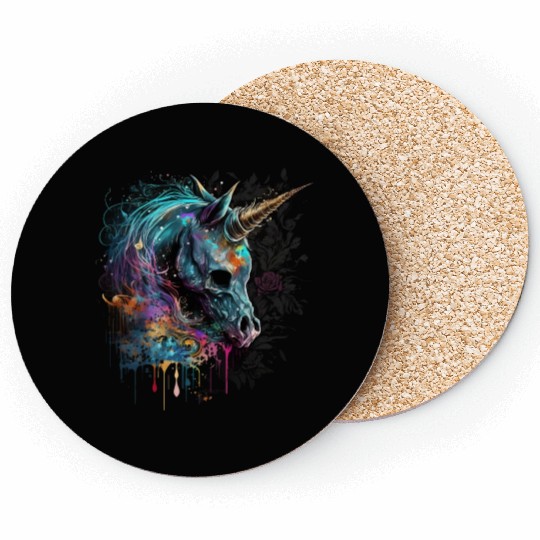 dark unicorn love Coasters