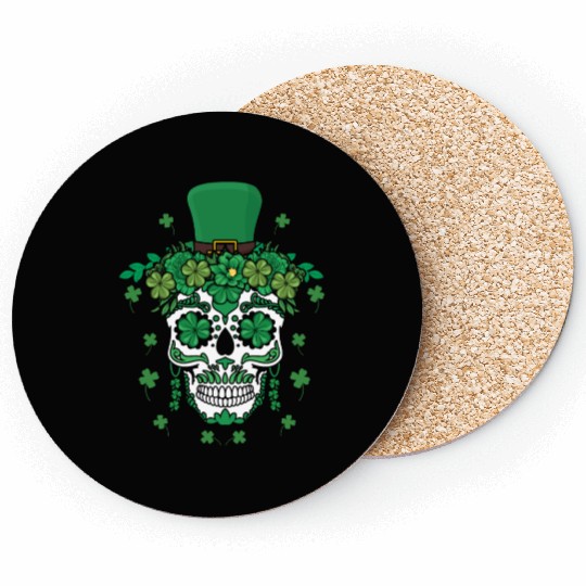 Dia De Los Muertos St Patty's Day Irish Flower Coasters