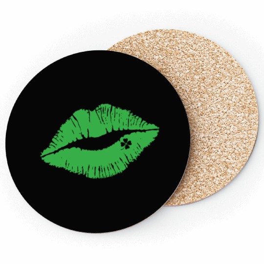 Lips Shamrock Coasters, St Patricks Day Presents