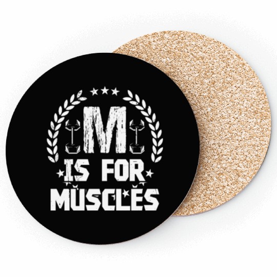Strongman m for muscles gym fitness bodybuilding Coasters