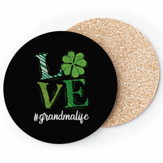 Love Grandma life St. Patrick's Day Grandma Coasters