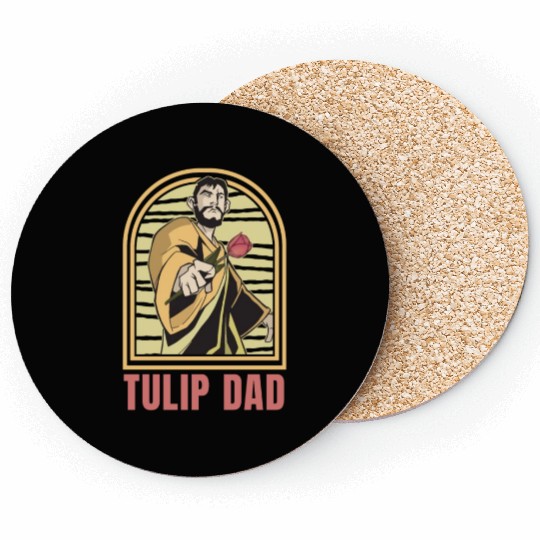 Tulip Gardening Dad Coasters