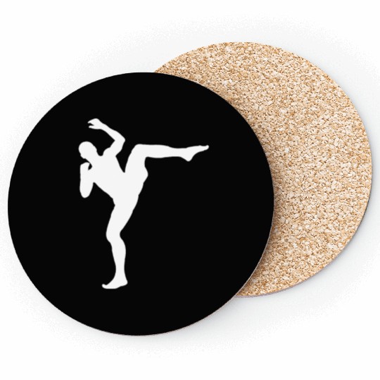 mma silhouette Coasters