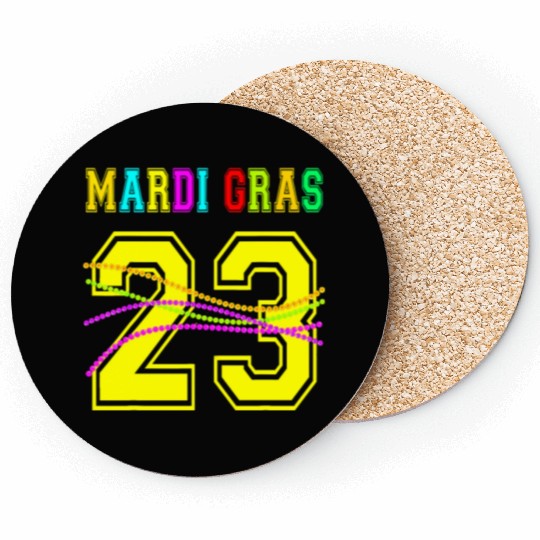 2023 Mardi Gras New Orleans Party Beads Bourbon St Coasters