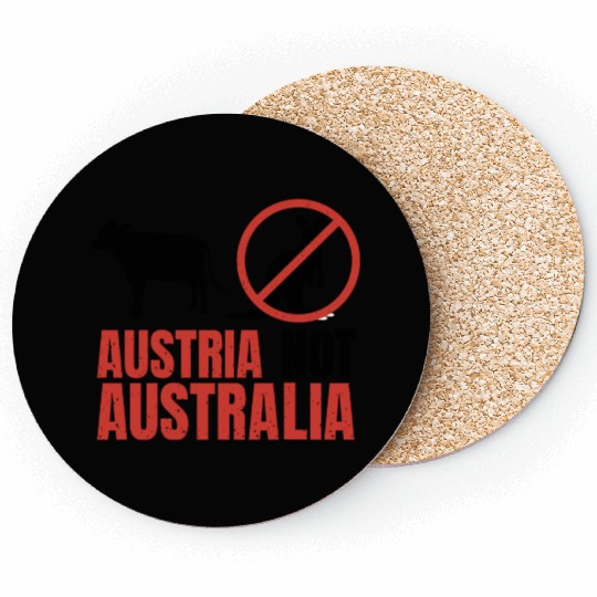Austria Not Australia Kangaroos Funny Pun Coasters