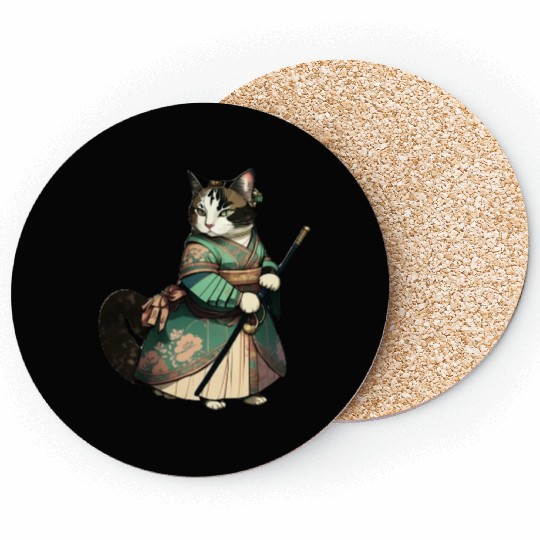 Cat Dressed as Mulan Coasters