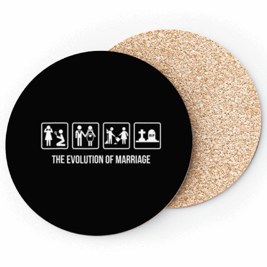 The Evolution Of Marriage Beat Up Funny Wedding Coasters