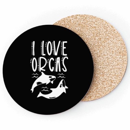 I Love Orcas Sea Orca Protect Whale Coasters