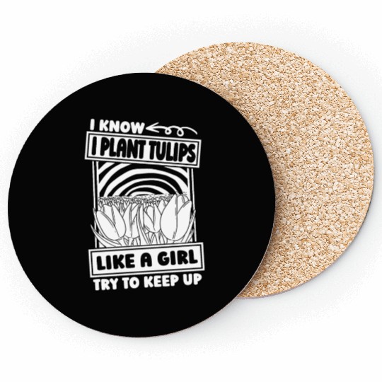 Tulip Gardening Funny Coasters