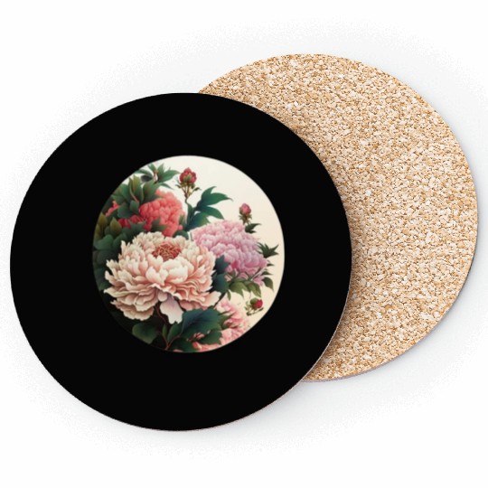 Peony flowers Coasters