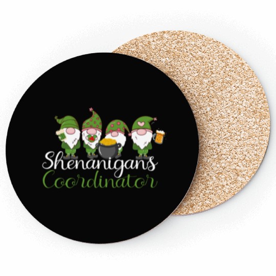 Shenanigans Coordinator St Patricks Day Gnomes Coasters