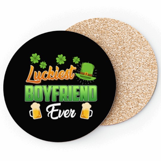 Luckiest Boyfriend Ever St. Patrick's Day Coasters