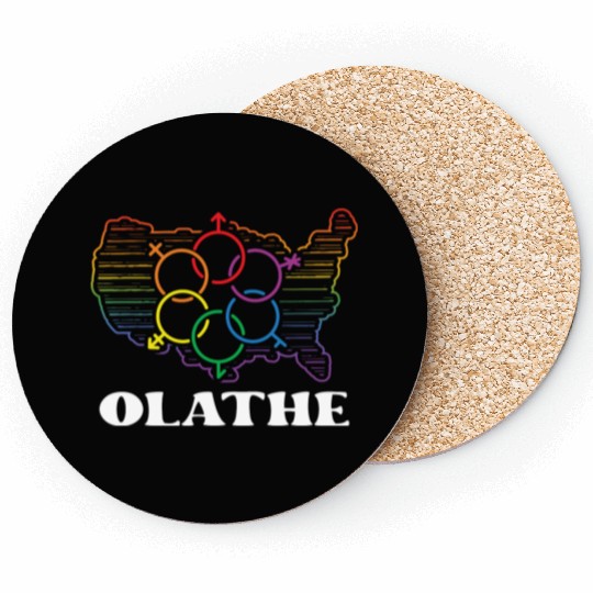 Olathe Pride Month Pride Flag LGBT Community LGBTQ Coasters