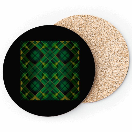 The Green Tartan A Fresh Twist on a Classic Design Coasters