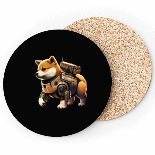 Mech style simple Japanese style shiba Inu dog Coasters