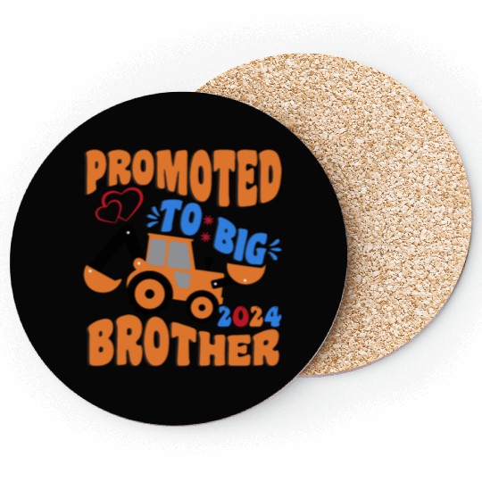 Promoted to Big Brother - New Baby Announcement Coasters