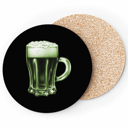 beer mug green version 2 Coasters