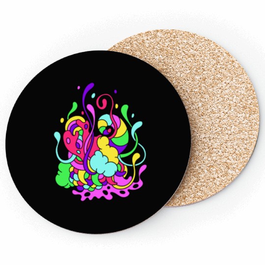 Coasters colorful background