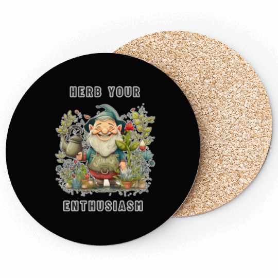 Herb Your Enthusiasm Garden Gnome - Herb Garden Coasters