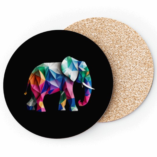 Vibrant Origami Elephant - Handmade with Love Coasters