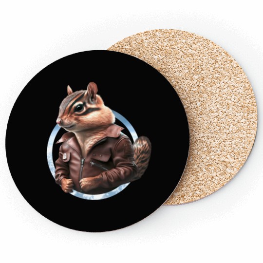 Chipmunk flight captain leather jacket pilot Coasters